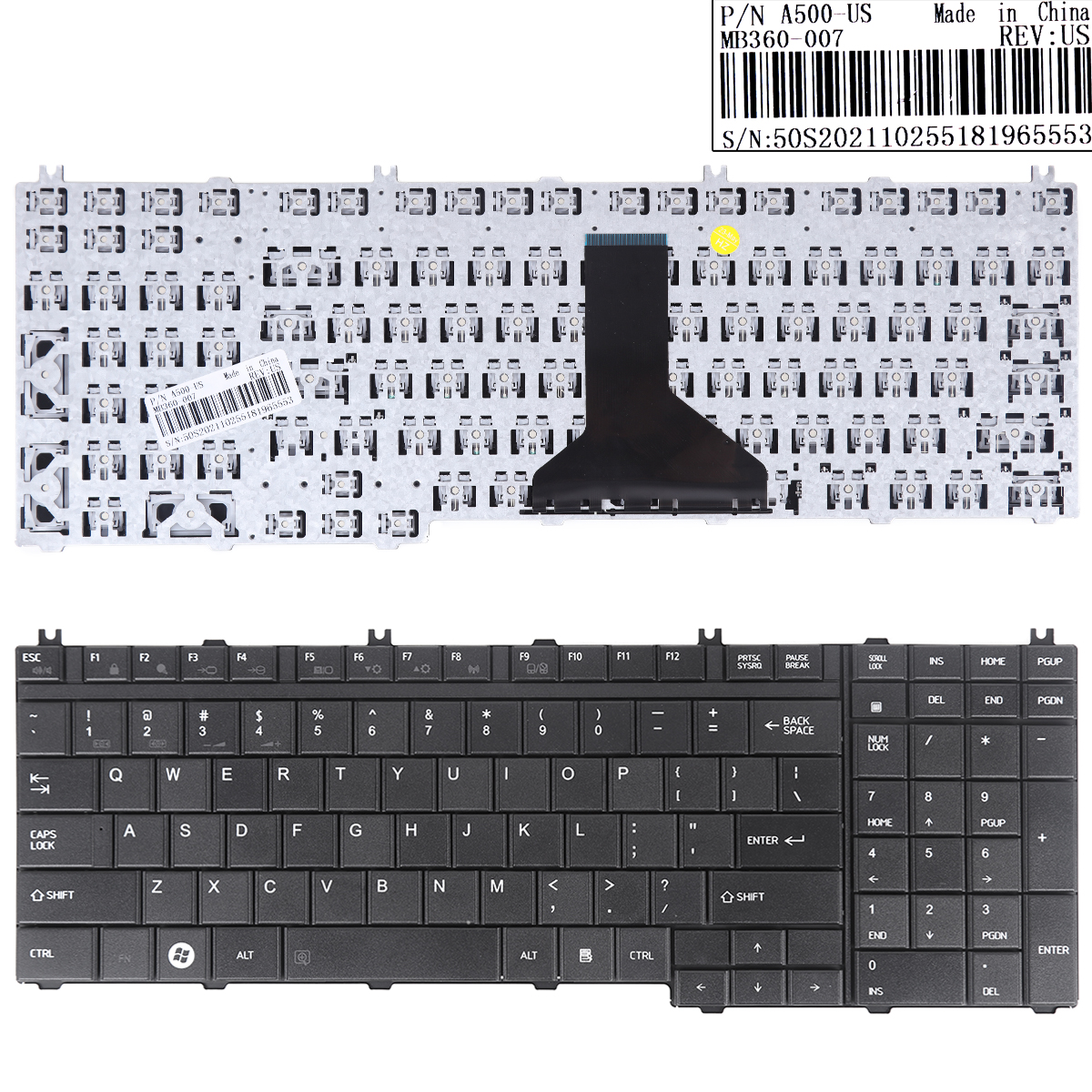 Picture of New Replacement Laptop Keyboard For  TOSHIBA G50 BLACK(Compatible with P300 L350 L500) US Layout
